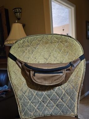 Vintage L.L. Bean Brown Leather Fanny Pack Waist Belt Bag Travel